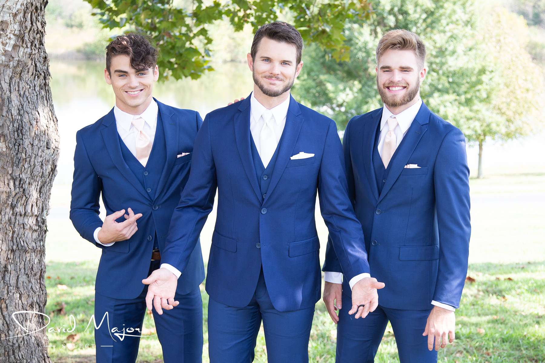 Men in blue suits