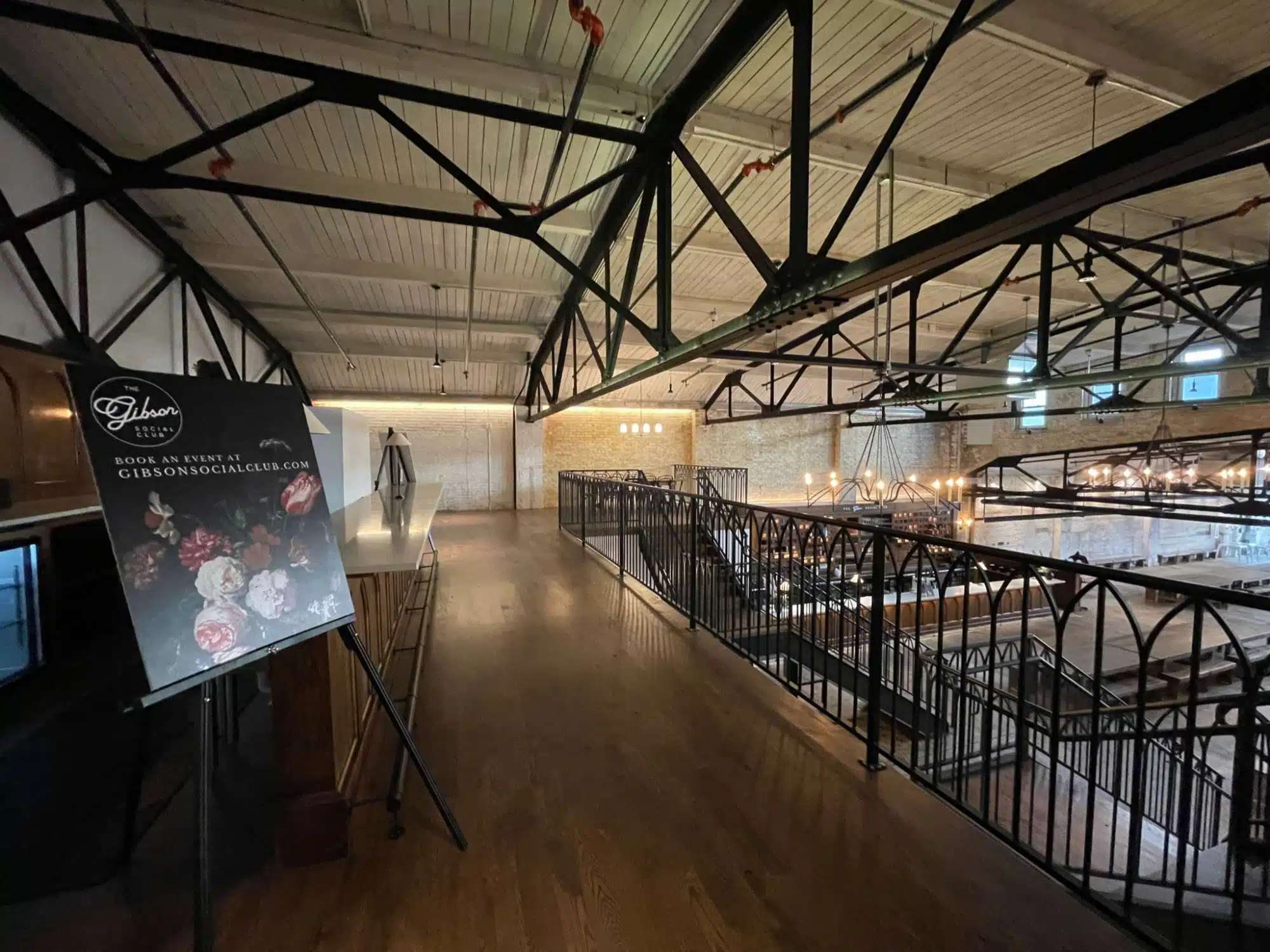 The mezzanine at the Gibson Social Club