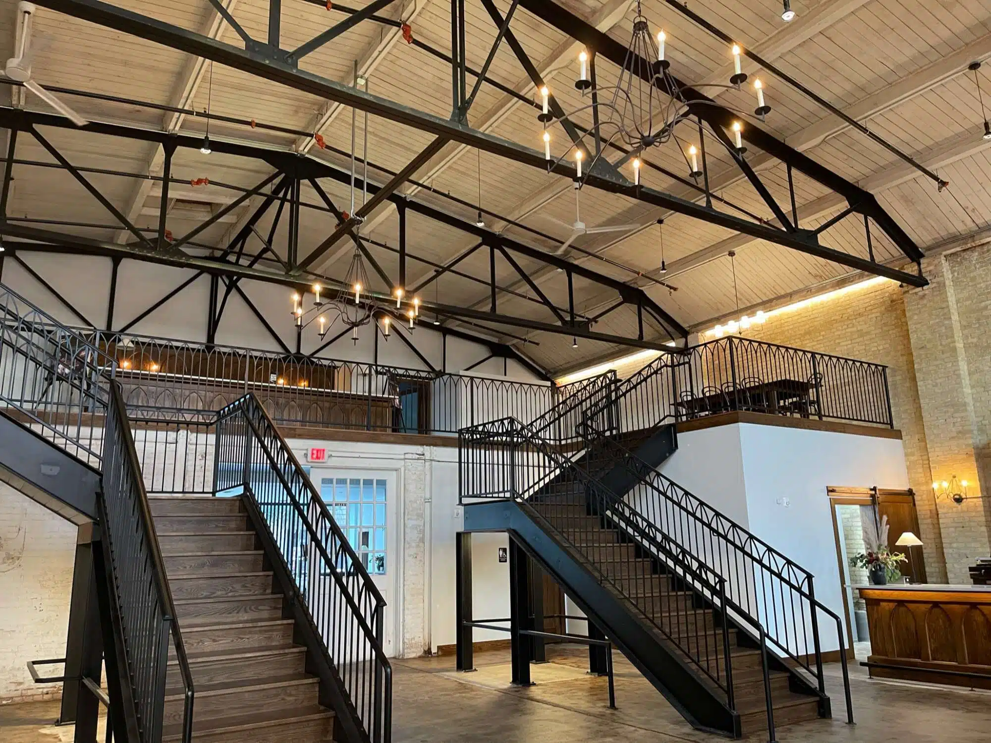 The double staircase at the Gibson Social Club