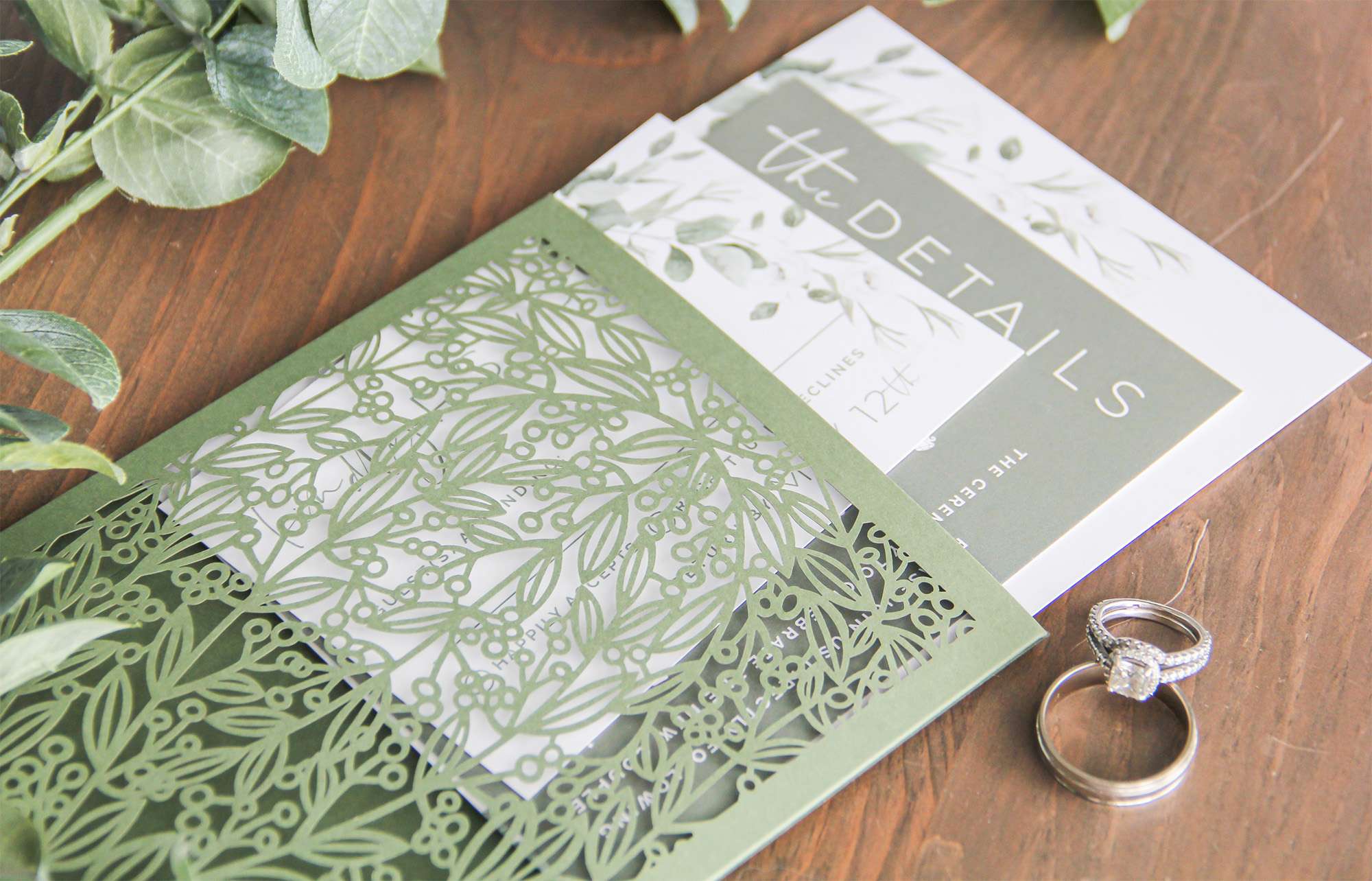 Intricate wedding invitation.