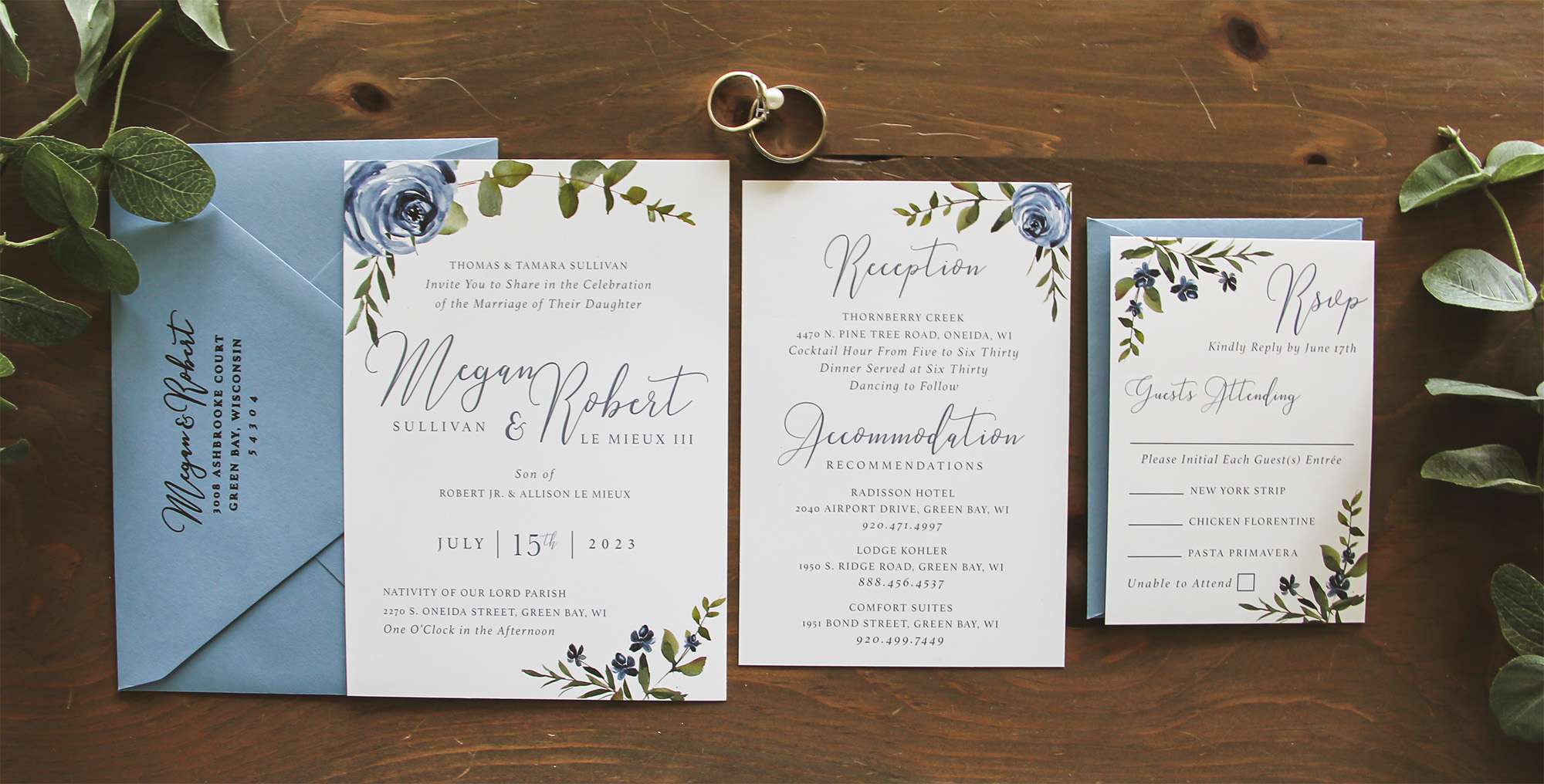 Modern Eucalyptus Dusty Blue design by L.designs.