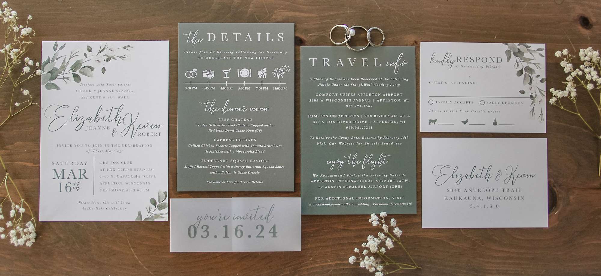 Complete wedding invitation suite by L.designs