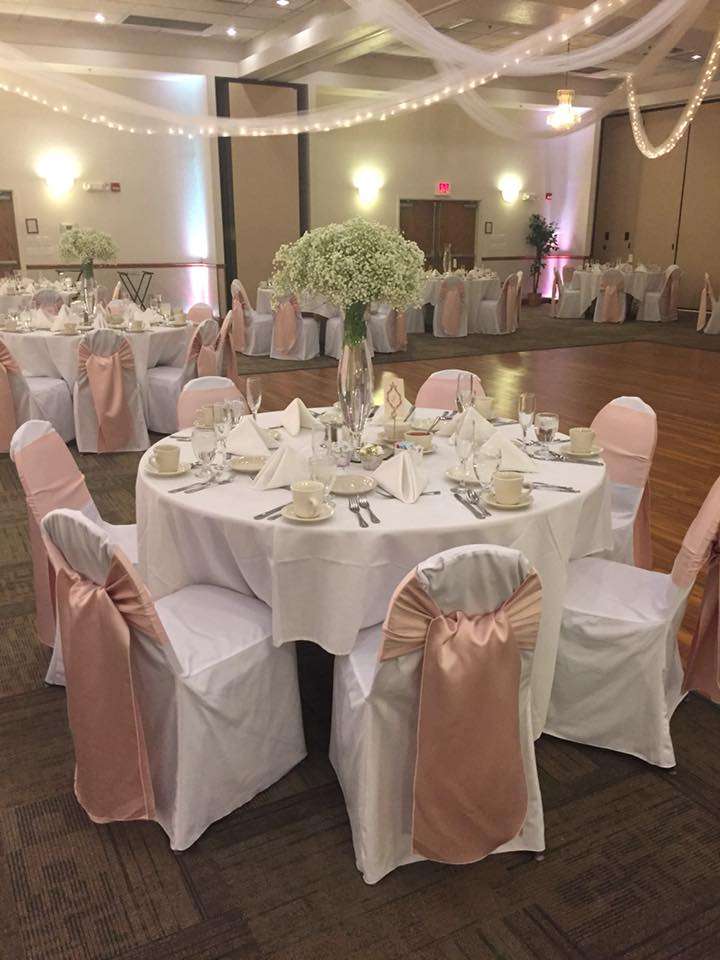 Elegant wedding in pink and white at La Sure’s in Oshkosh, WI