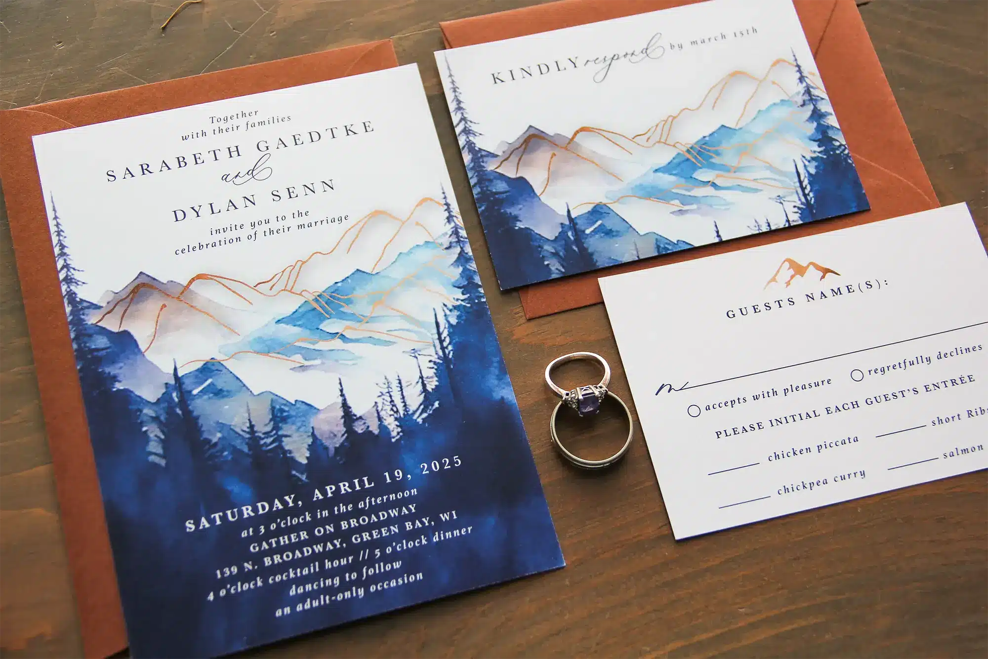 Custom twilight mountains wedding invitation by L. designs Invitations & Custom Designs