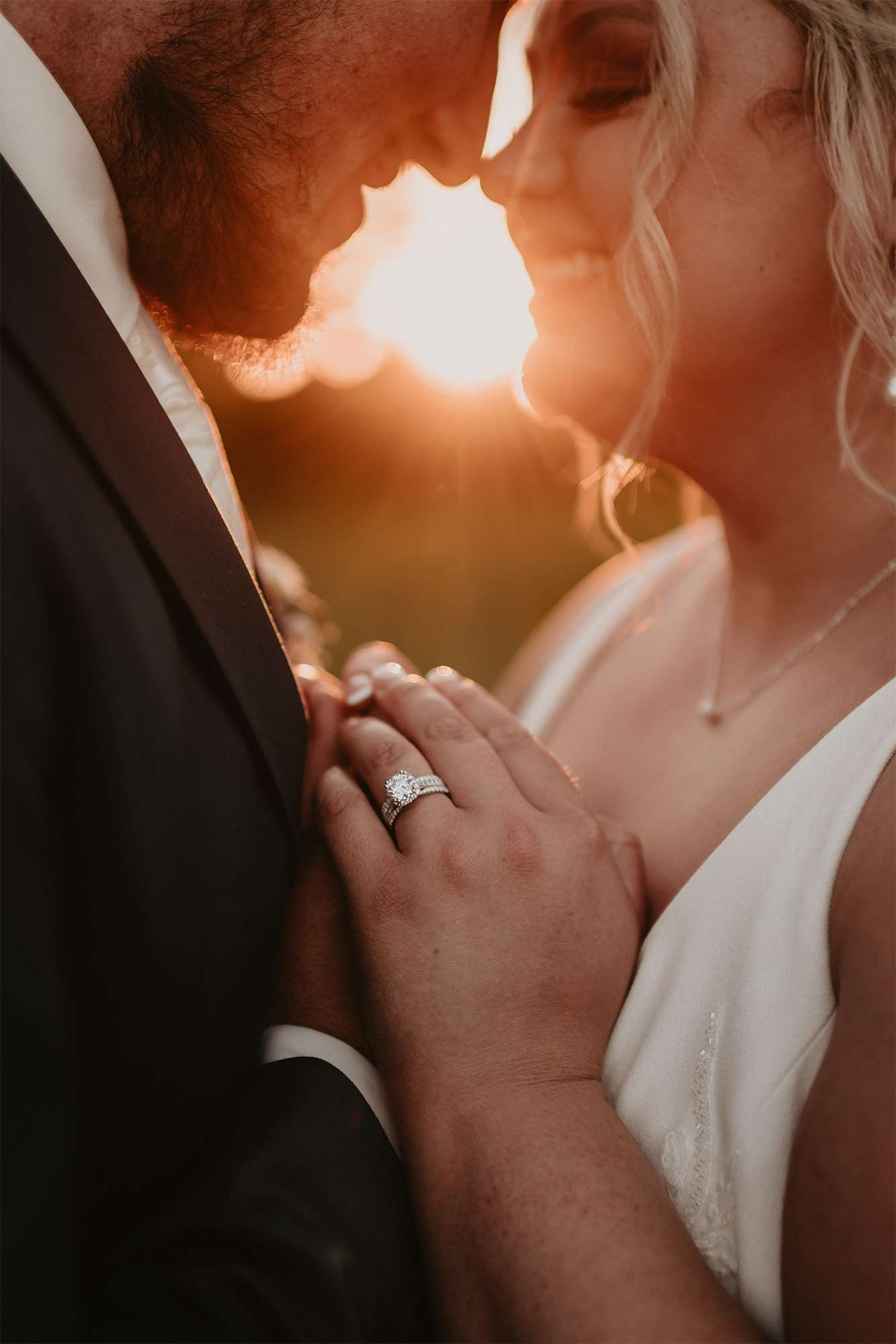 Bride and Groom at sunset