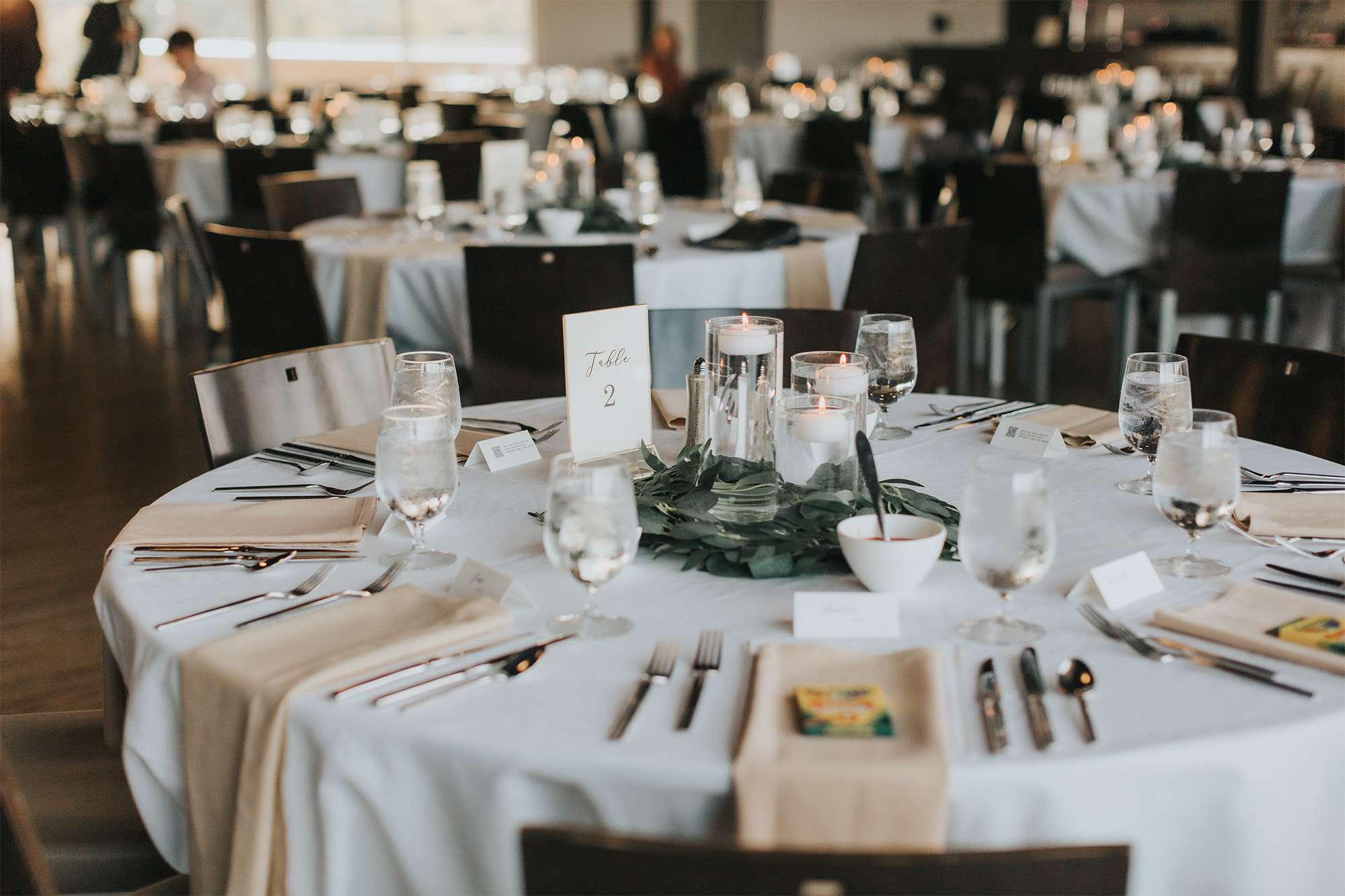 Place setting at Fox Club wedding in Appleton, WI.