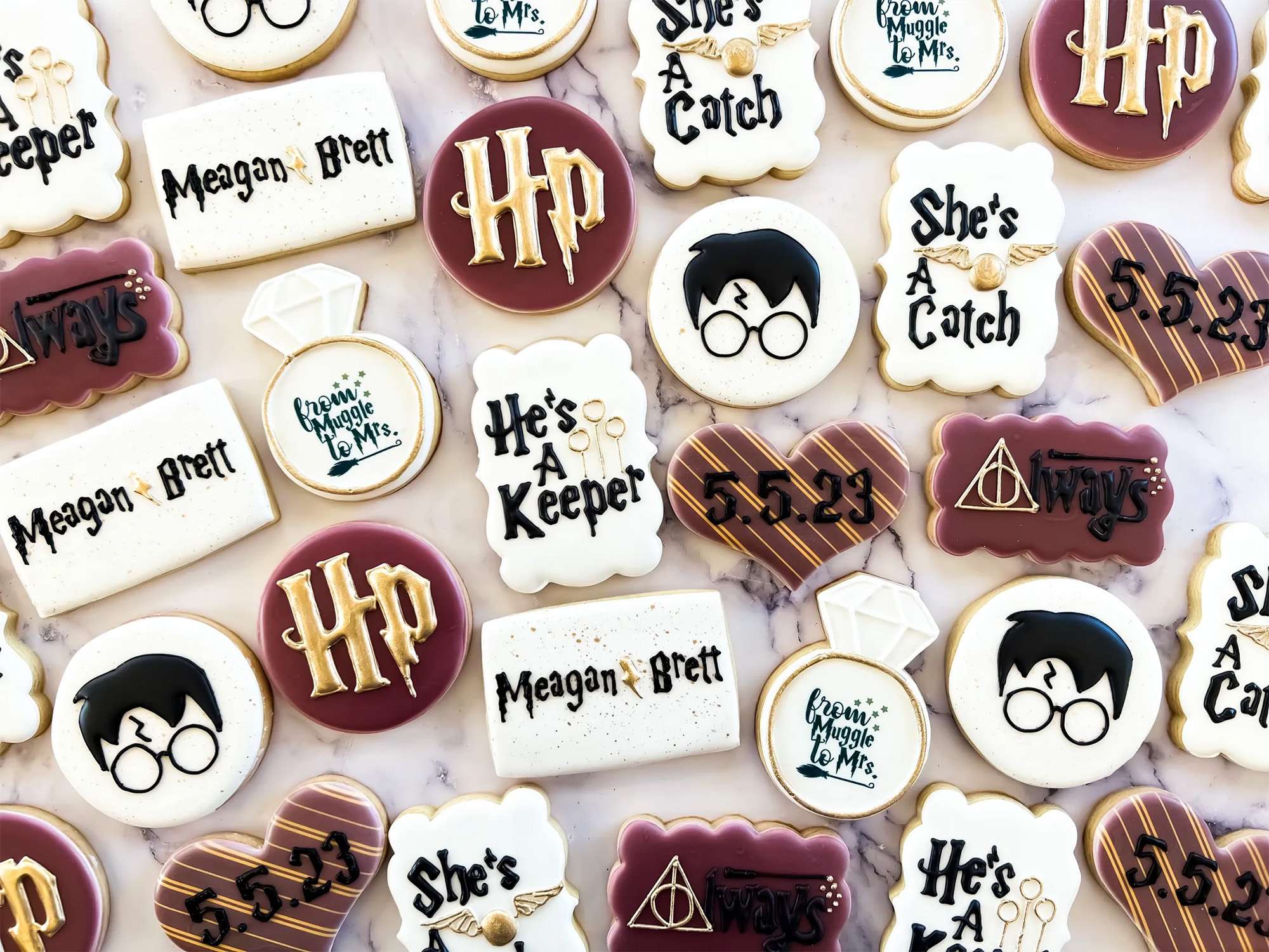 Harry Potter themed wedding cookies by Green Bay Cookie Co