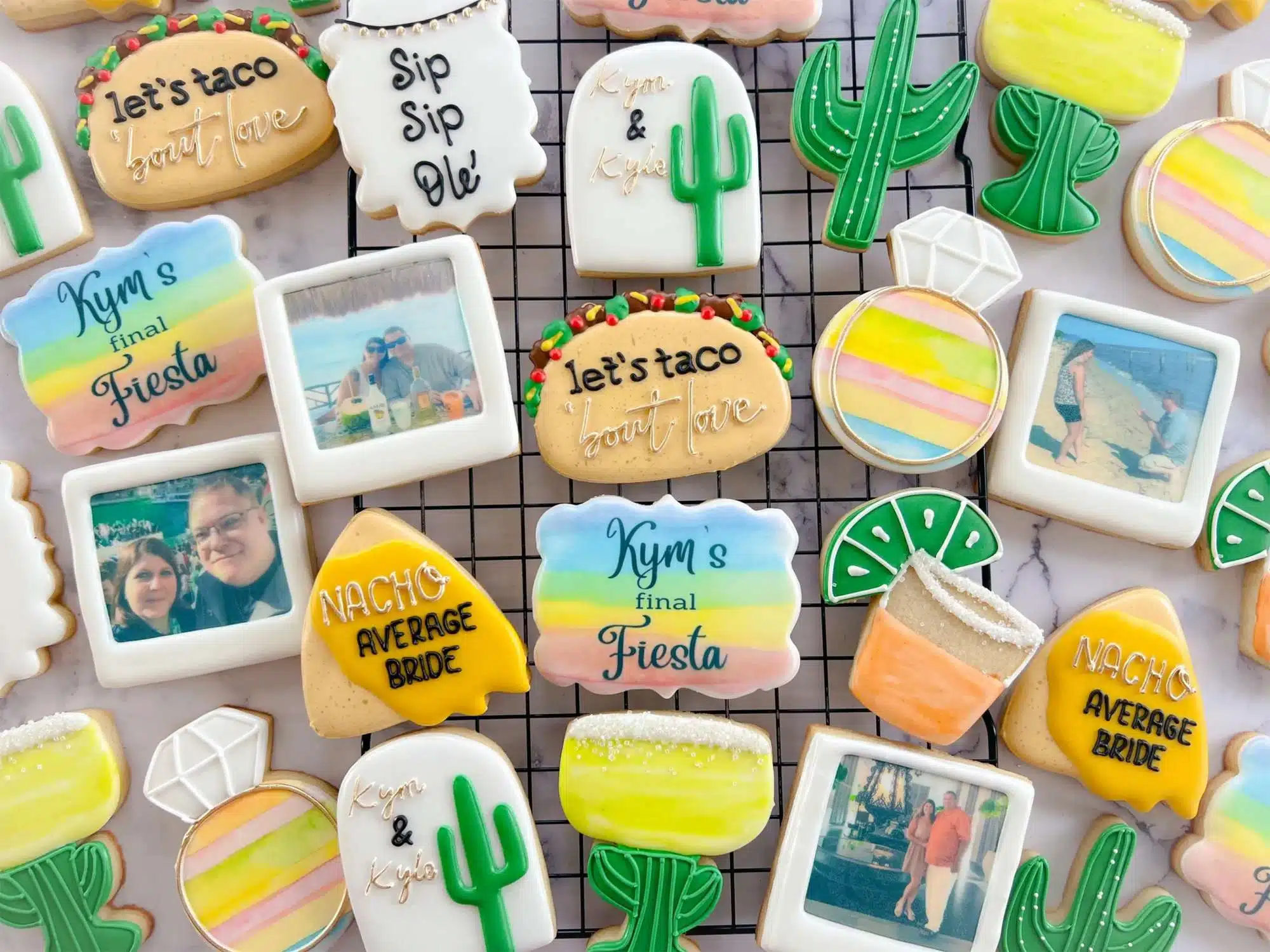 Nacho Average Bride custom wedding cookies by The Green Bay Cookie Co