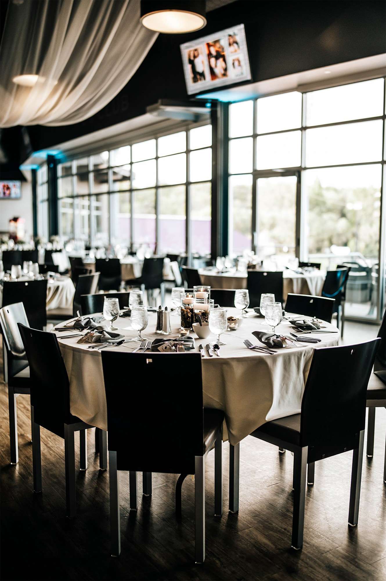 Wedding party poses at Fox Cities Stadium in Appleton, Wisconsin home of the Wisconsin Timber Rattlers.