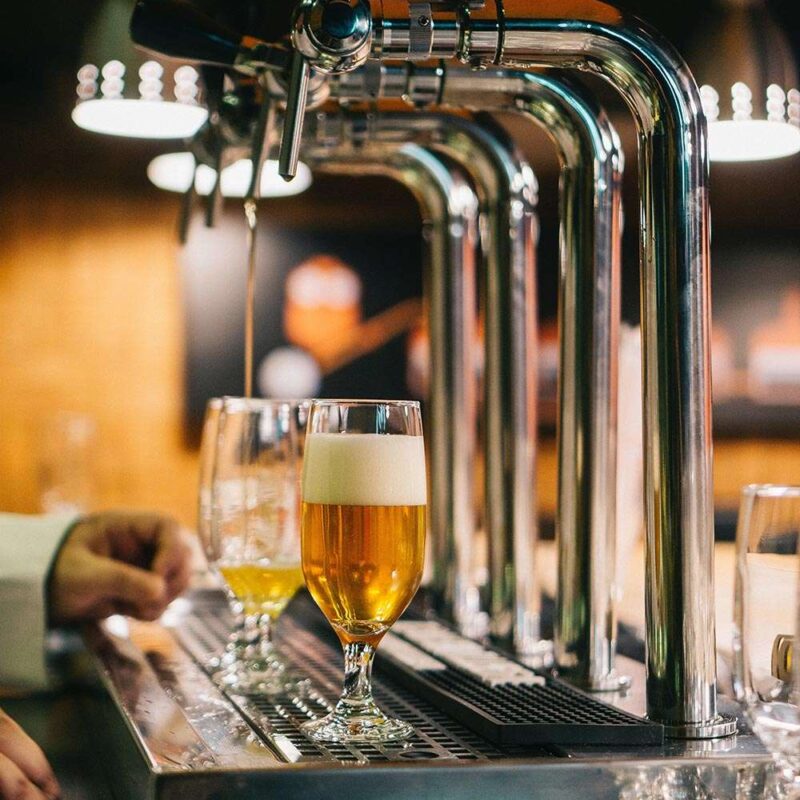 Serving beer at a wedding