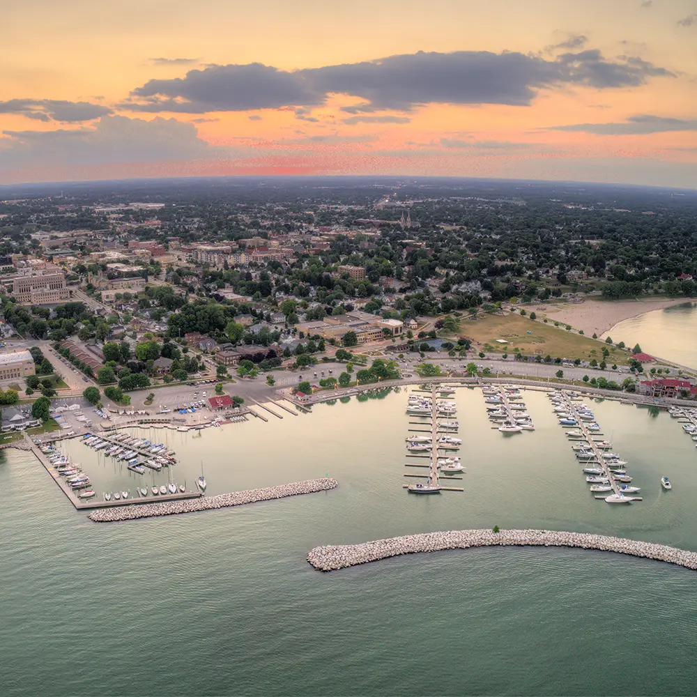 Sheboygan Aerial View of Lakefront