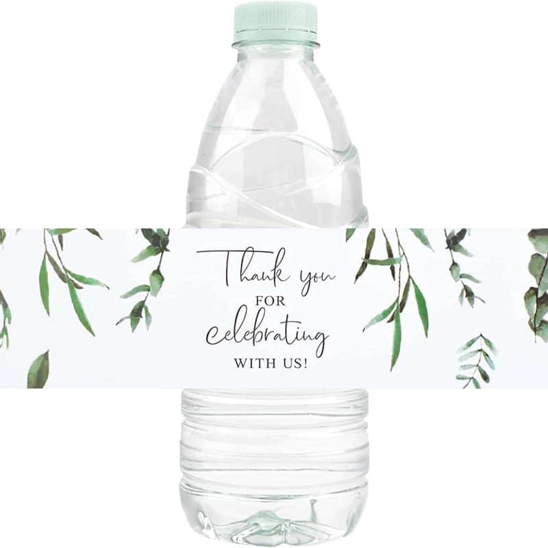 Water Bottle label from Amazon