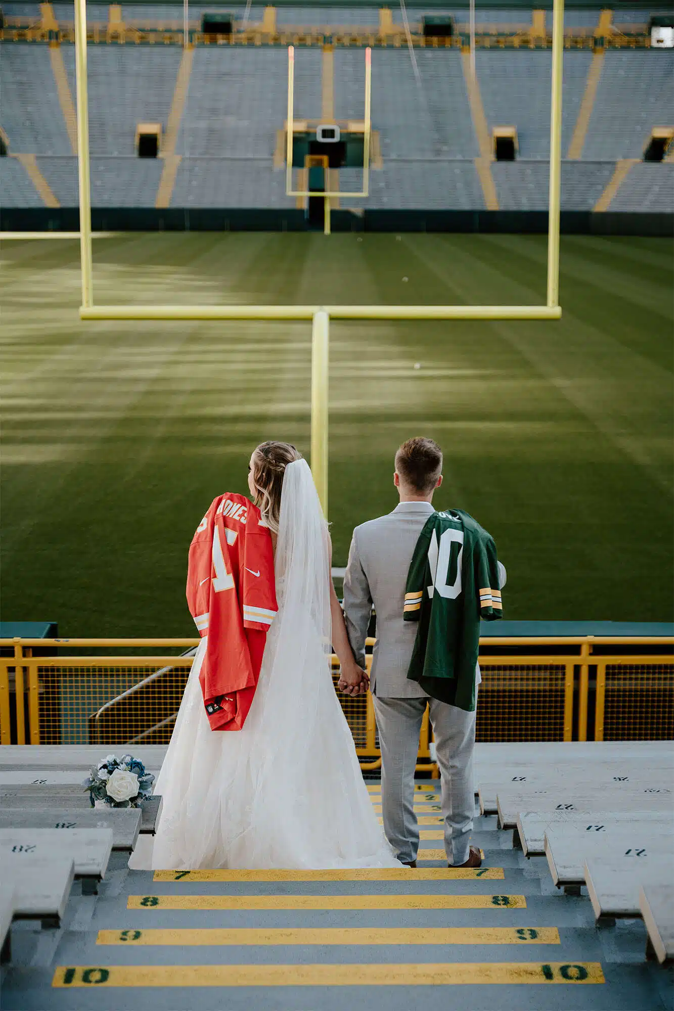 Biggest splurge - taking wedding photos at Lambeau Field