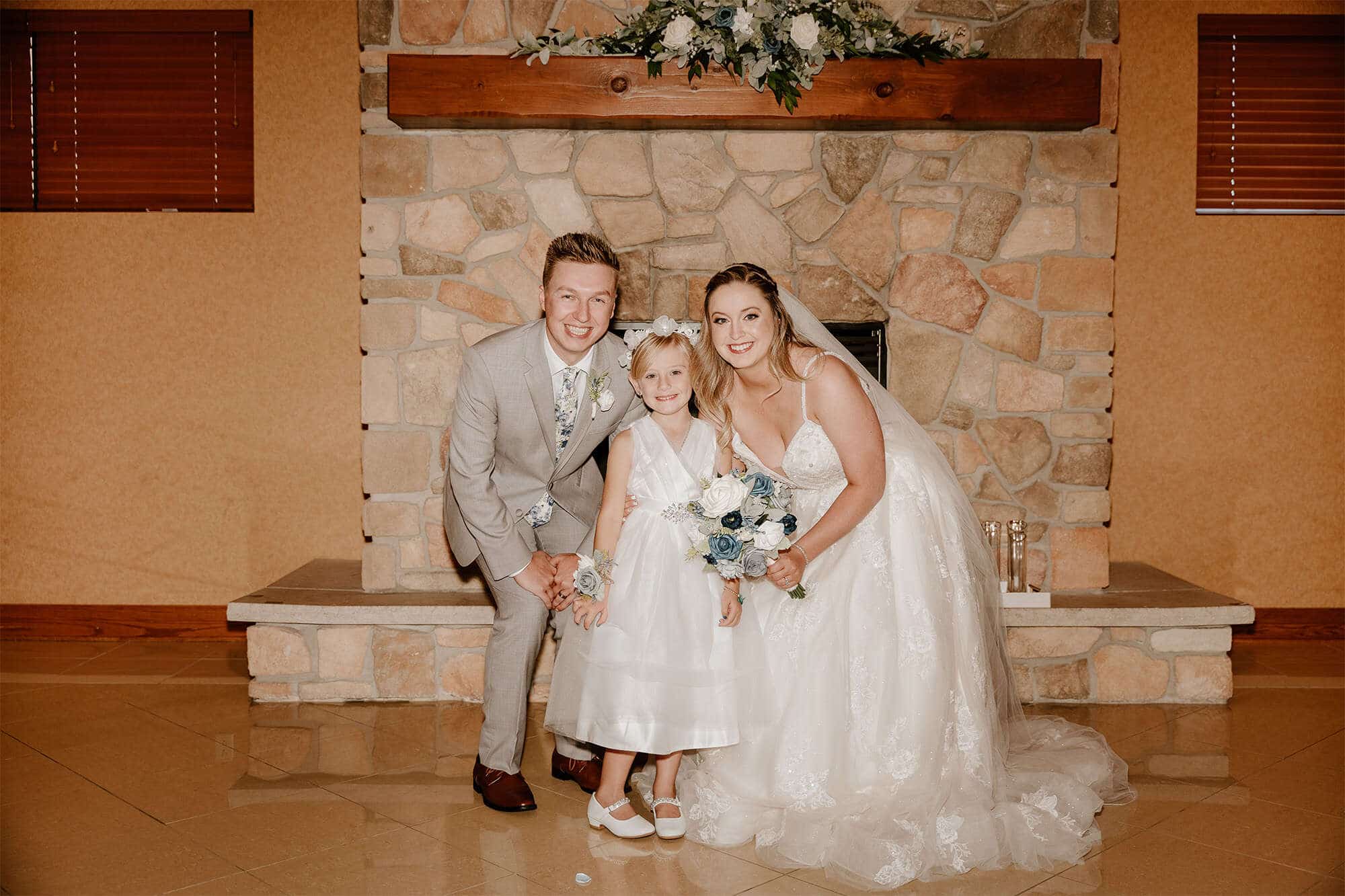 Kenzie and Dakota got married in the Fireplace Room at Tundra Lodge in Green Bay