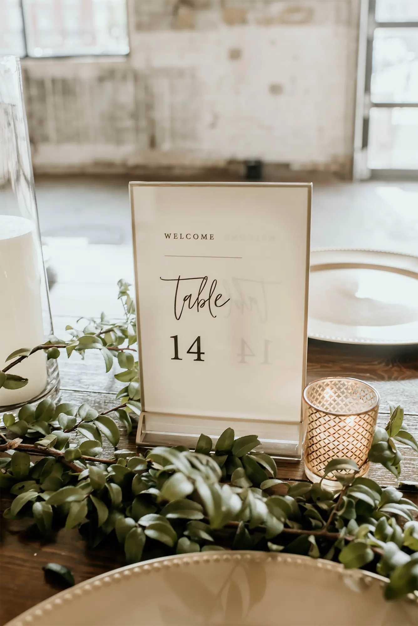 Table number 14 at Gibson Social Club Wedding Table number 14 at Gibson Social Club Wedding