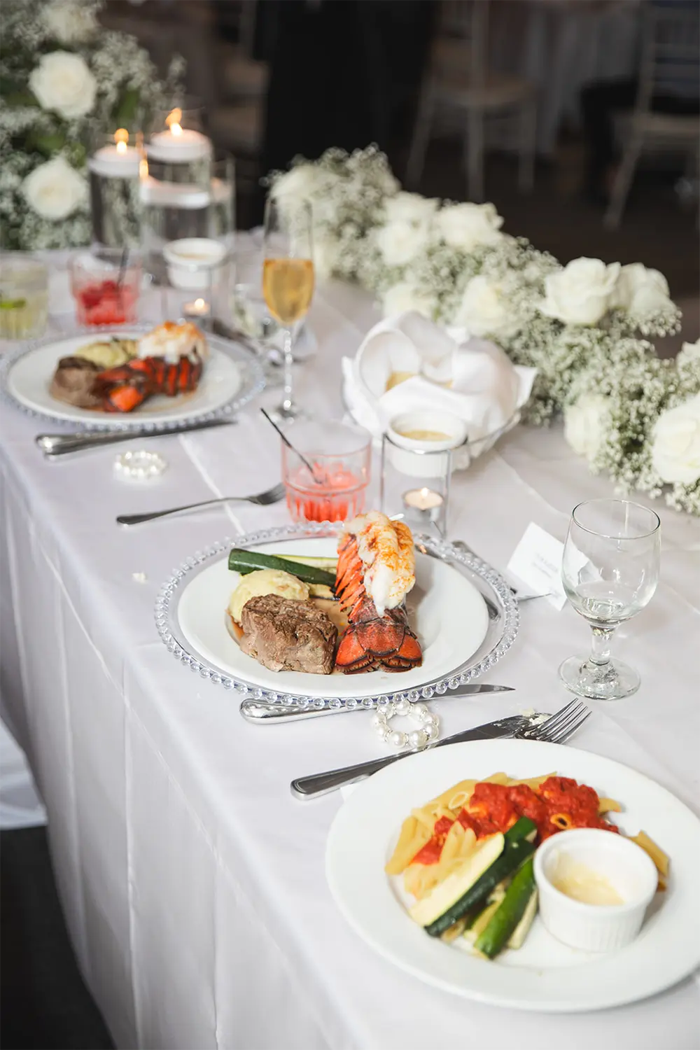 Surf and Turf entree at Heidel House wedding reception. Surf and Turf entree at Heidel House wedding reception.