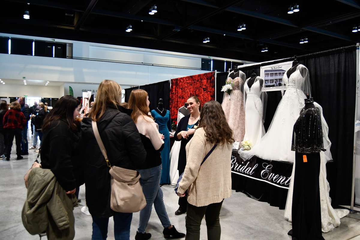 Wedding dress booth at the Wedding Show in Green Bay.