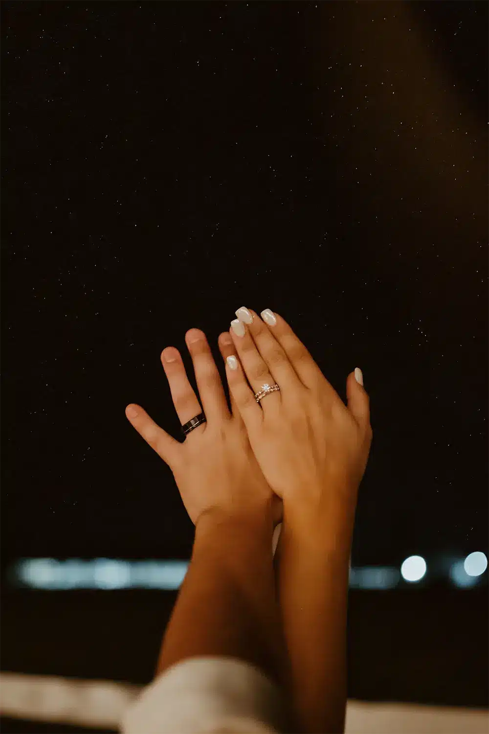 Wedding rings Bride and groom's wedding ring pose.