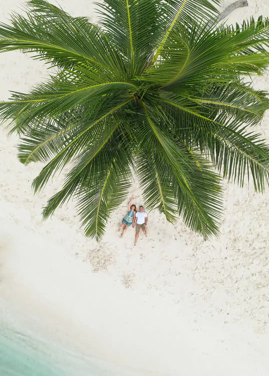 Couple laying under palm tree in the tropics. Couple laying under palm tree in the tropics.