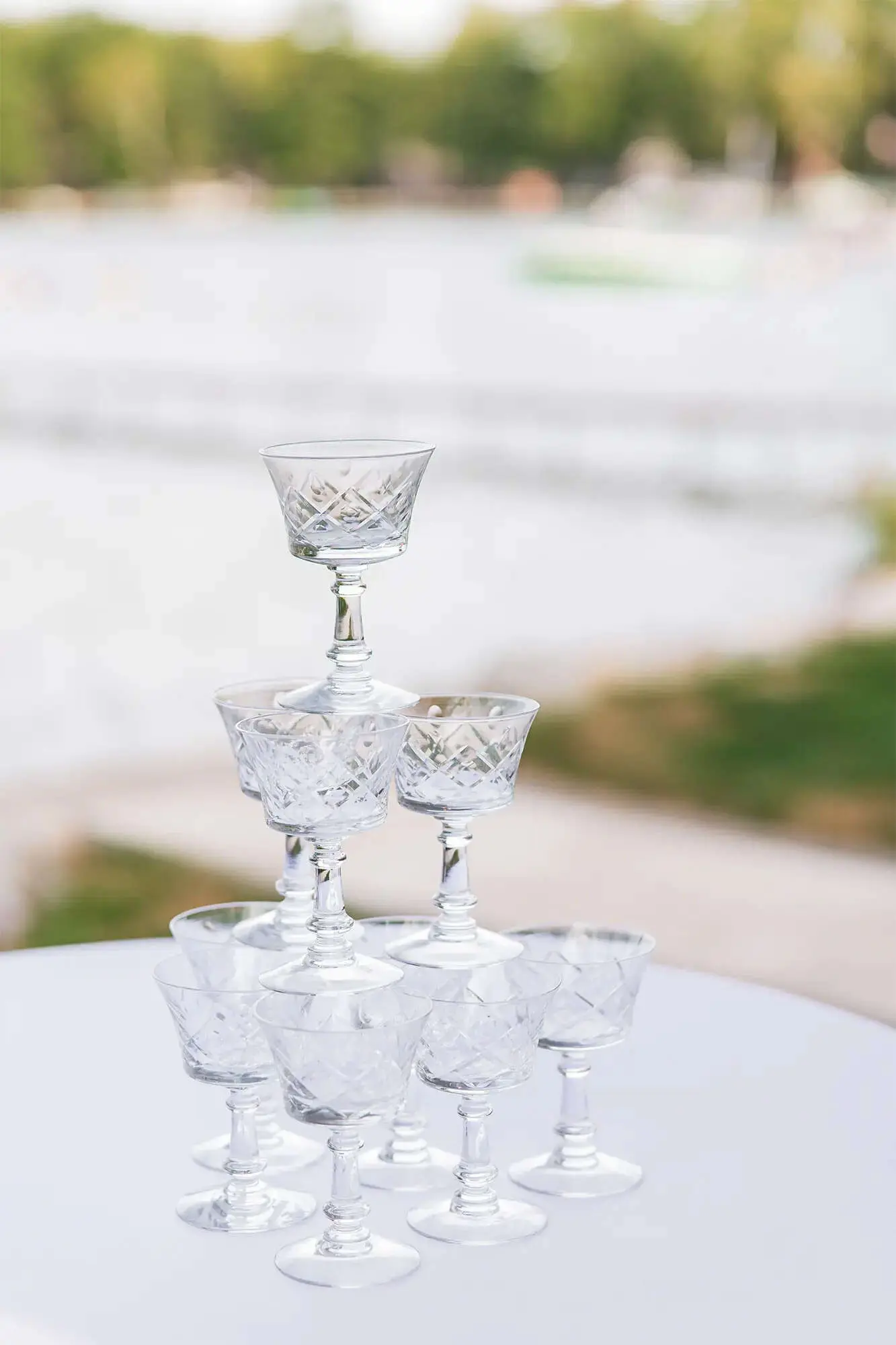 Pyramid of glasses at Clintonville wedding Pyramid of glasses at Clintonville wedding