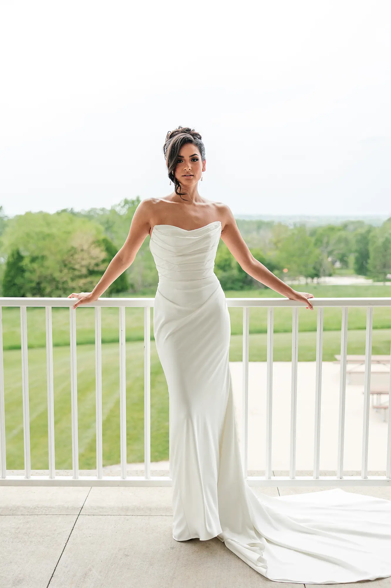 Bride in a satin mermaid wedding gown by Maggie Sottero at Heritage Hill in Green Bay. Bride in a satin mermaid wedding gown by Maggie Sottero at Heritage Hill in Green Bay.