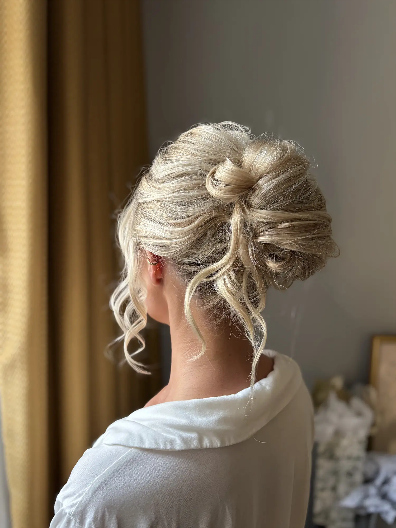 Wedding day bun up-do.